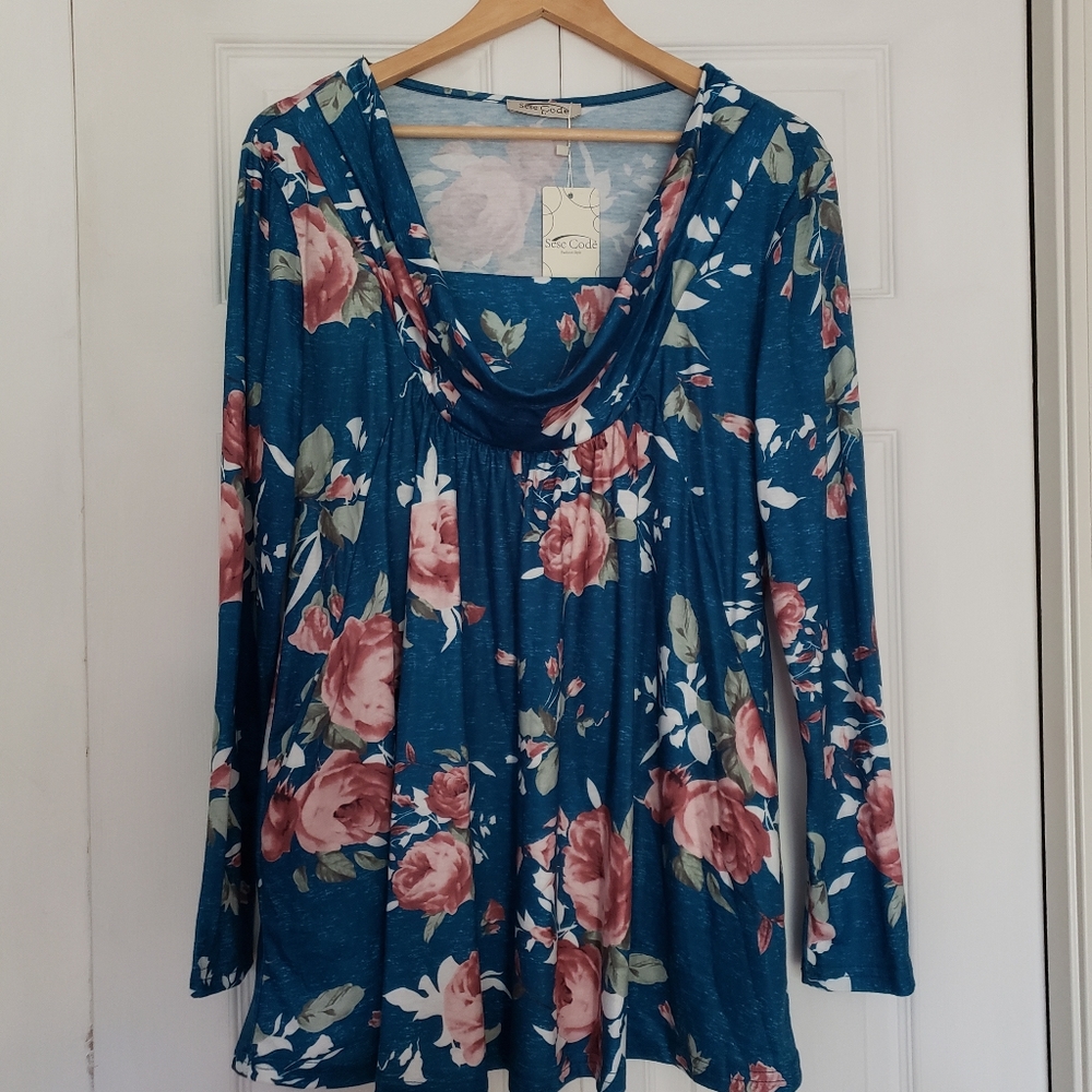 NWT floral long sleeve top